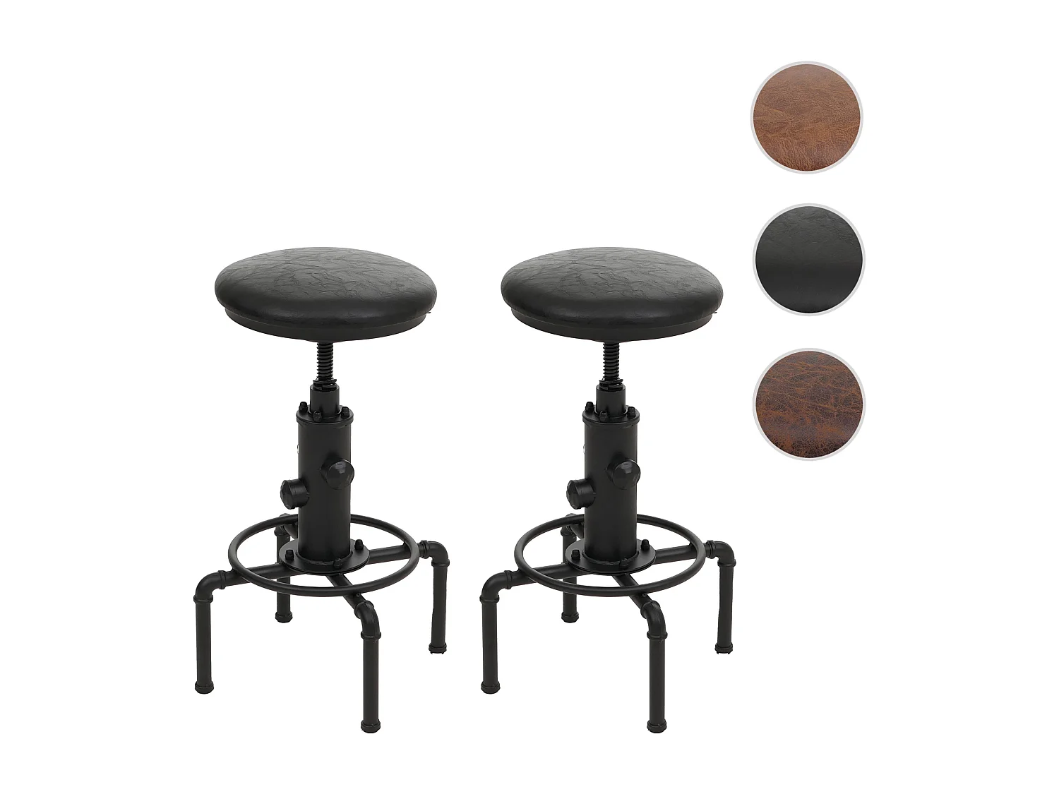 Stołki barowe MCW-N23 (zestaw 2 szt.),  czarne