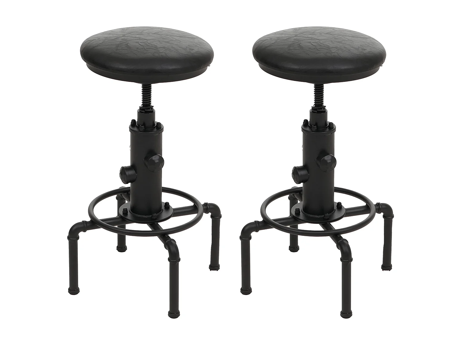 Barhocker MCW-N23 (2er-Set), Schwarz