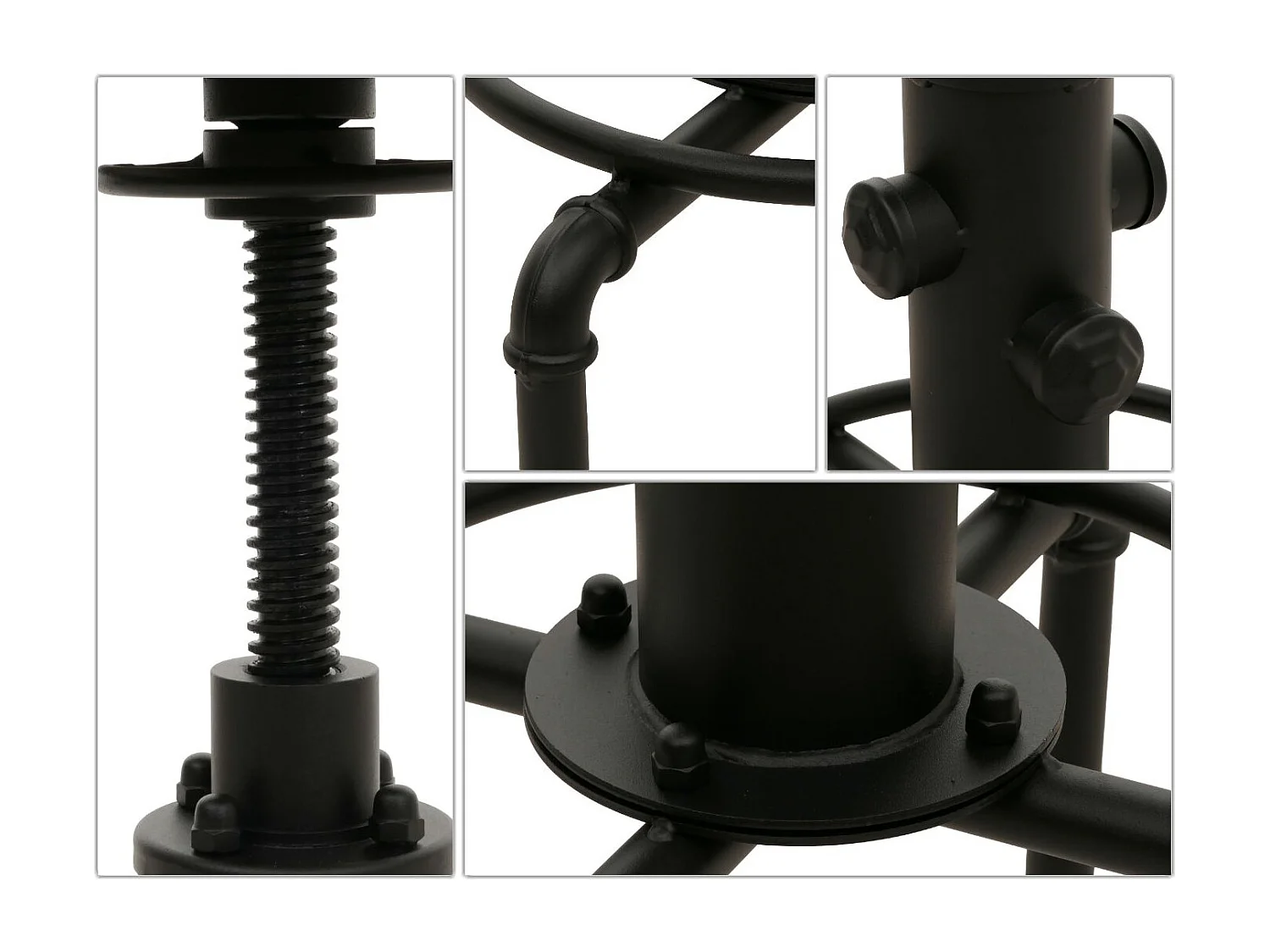 Barhocker MCW-N23 (2er-Set), Schwarz