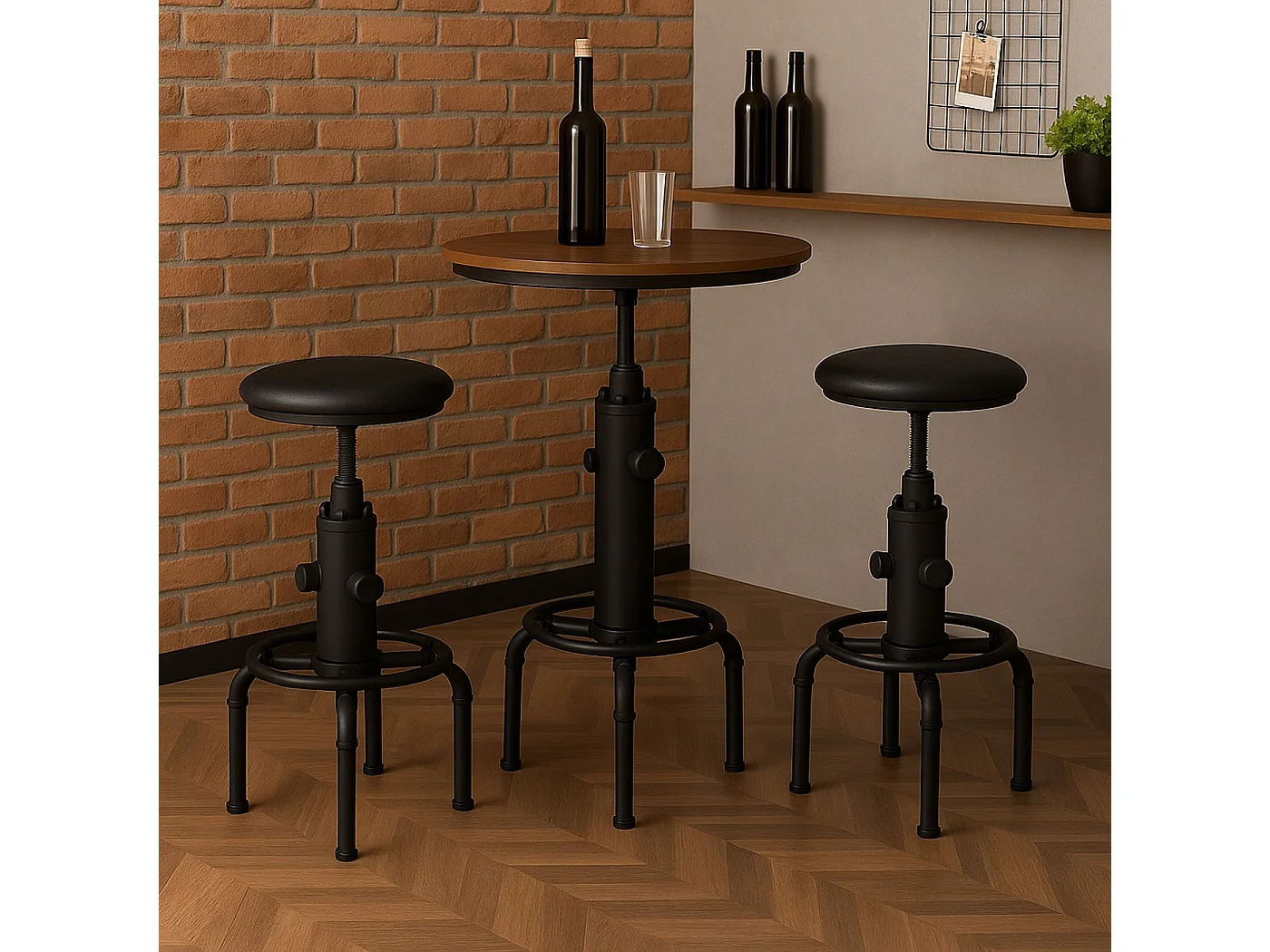 Barhocker MCW-N23 (2er-Set), Schwarz