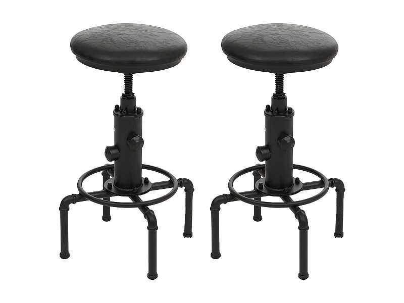 Stołki barowe MCW-N23 (zestaw 2 szt.),  czarne