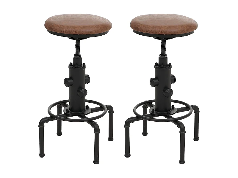 Stołki barowe MCW-N23 (zestaw 2 szt.),  brązowy