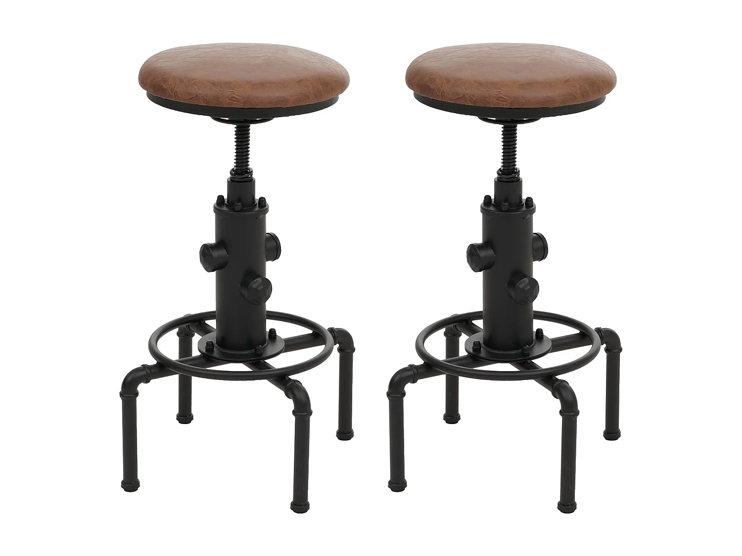 Stołki barowe MCW-N23 (zestaw 2 szt.),  brązowy