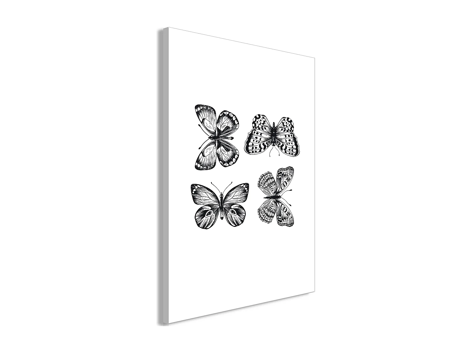 Quadro - Four Butterflies (1 Part) Vertical - 80x120