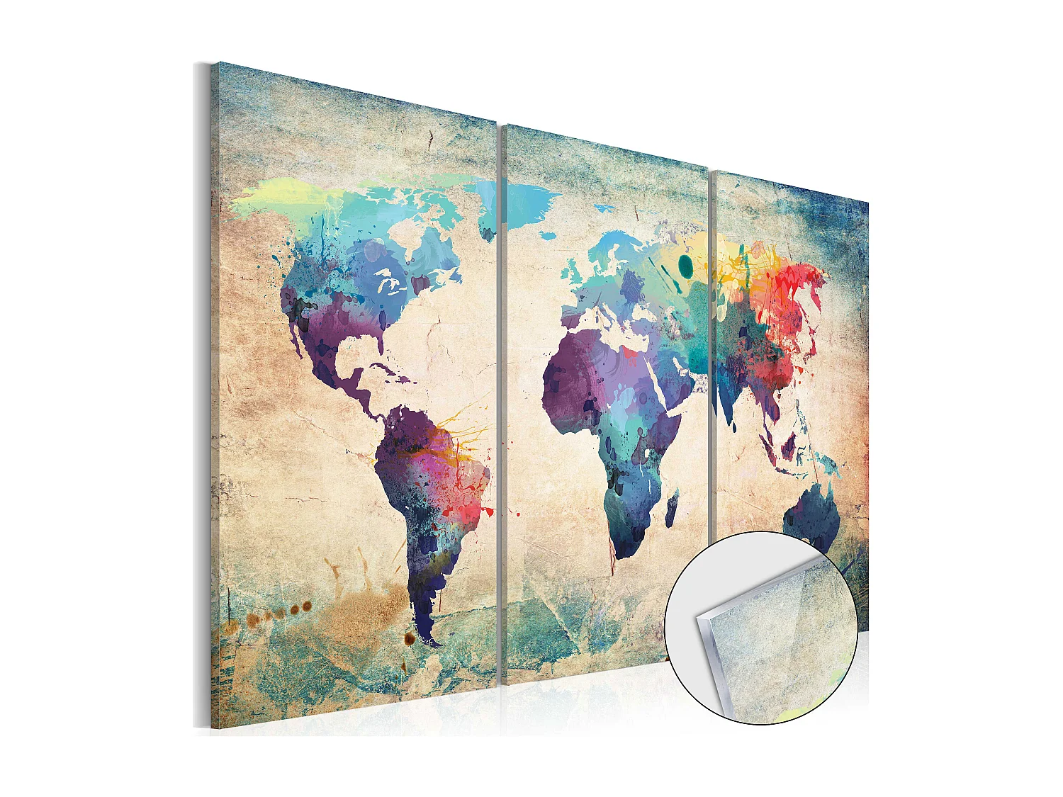 Quadri su vetro acrilico - Rainbow Map [Glass] - 60x40