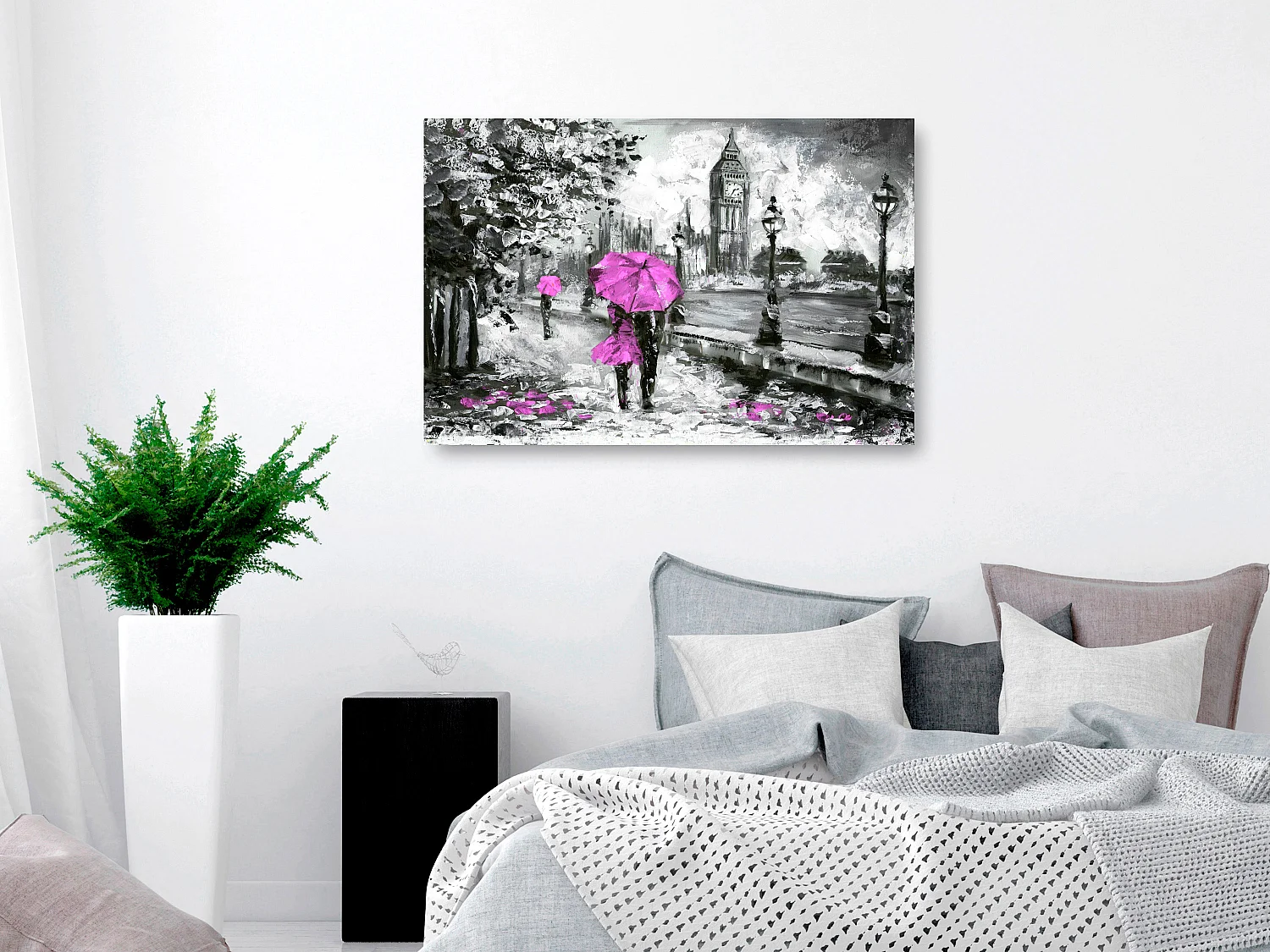 Quadro - Walk in London (1 Part) Wide Pink - 120x80
