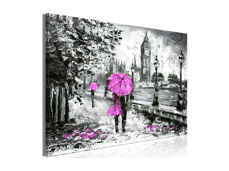 Quadro - Walk in London (1 Part) Wide Pink - 120x80