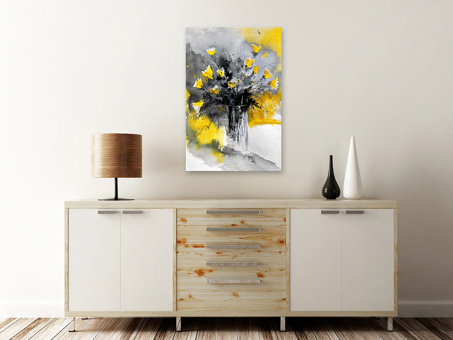 Quadro - Bouquet of Colours (1 Part) Vertical Yellow - 40x60