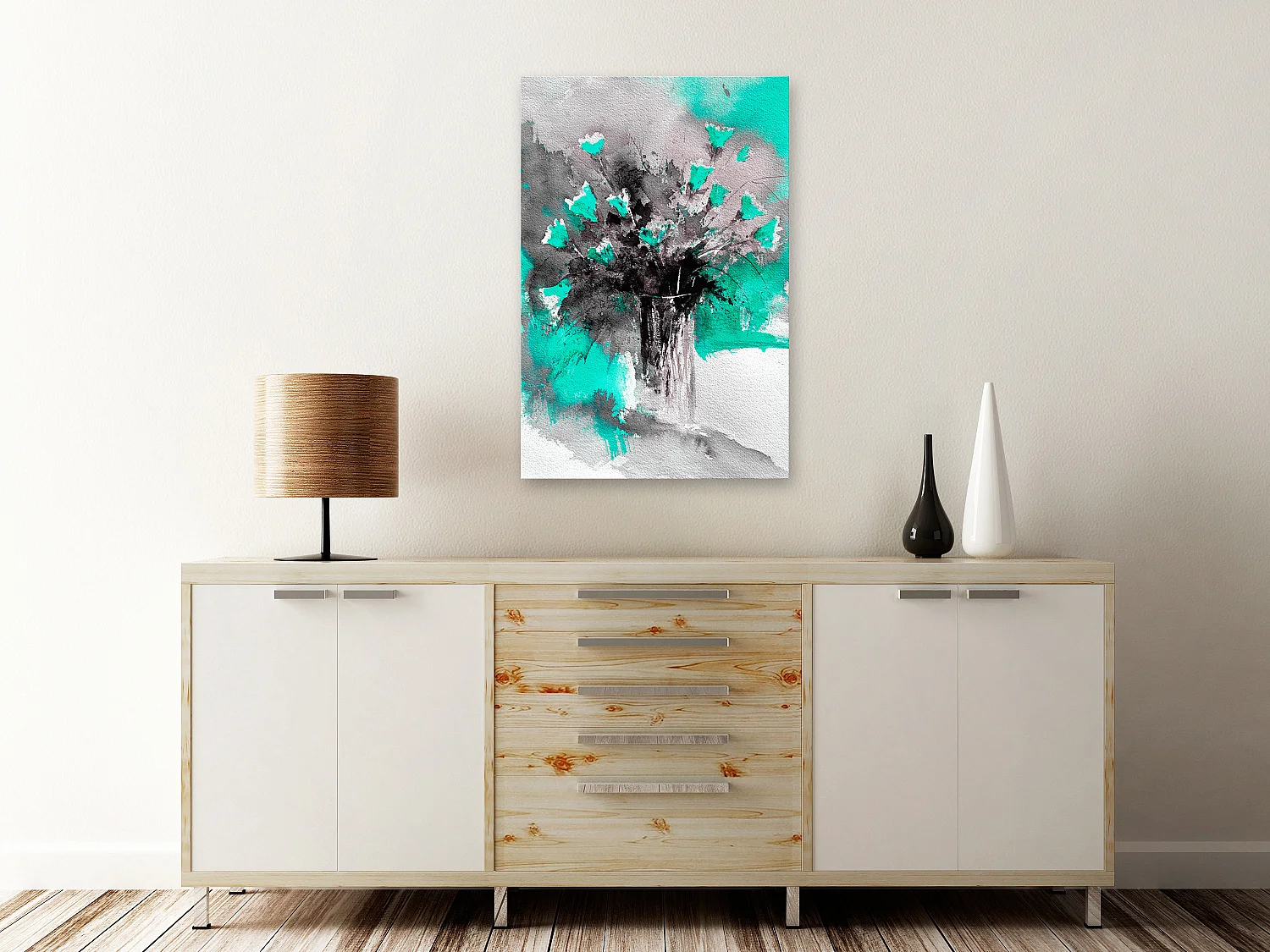 Quadro - Bouquet of Colours (1 Part) Vertical Green - 80x120