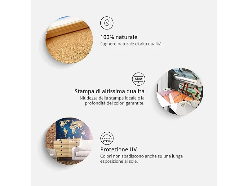 Quadri di sughero - Free as a bird [Cork Map] - 120x80