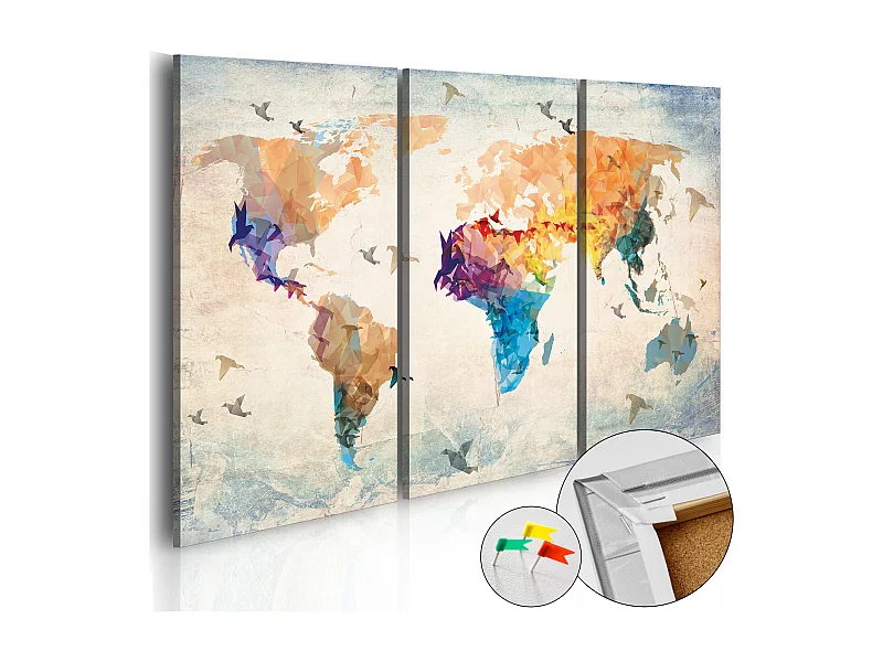 Quadri di sughero - Free as a bird [Cork Map] - 120x80