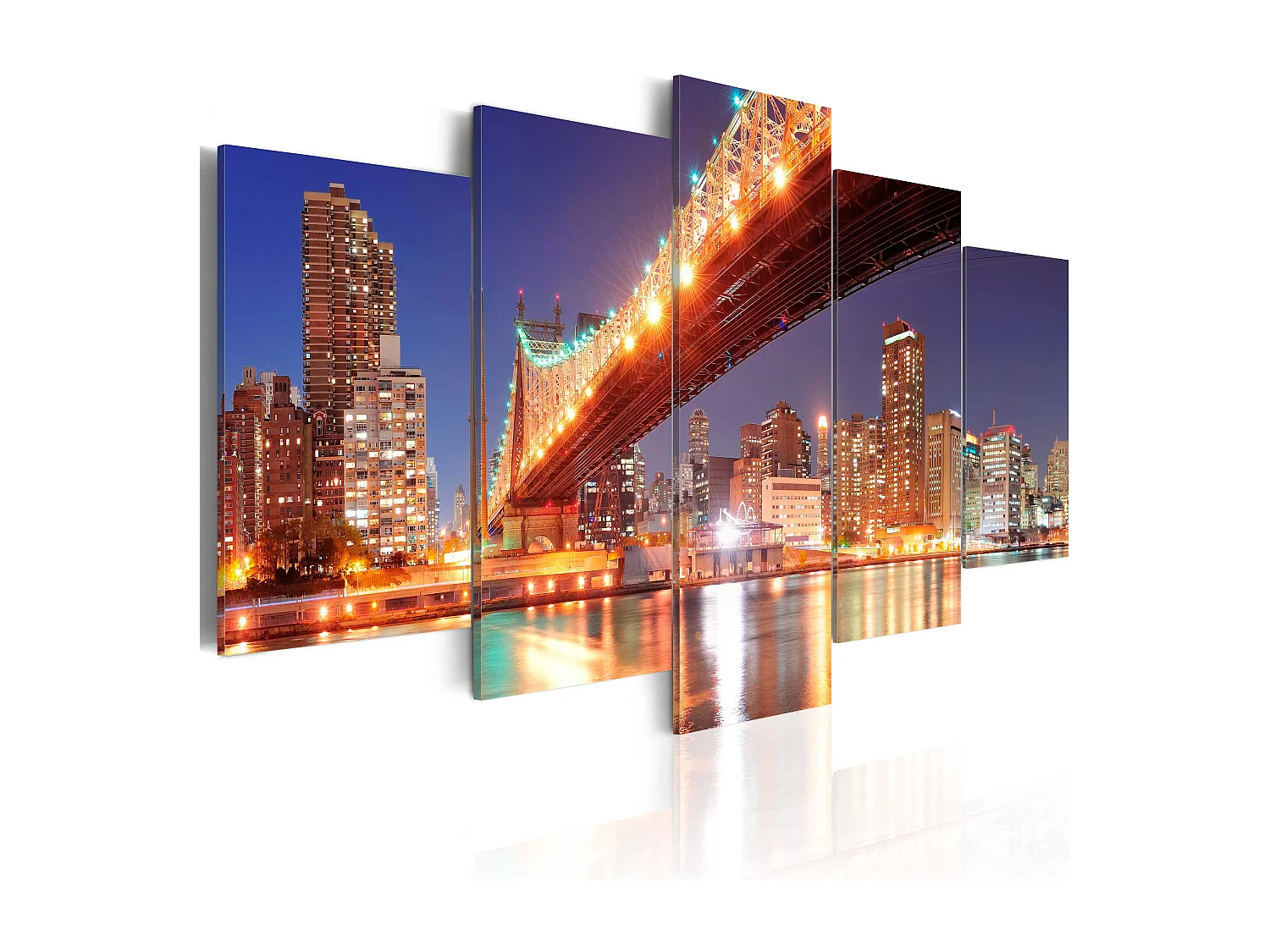 Quadro - Riflessi dorati: New York - 100x50