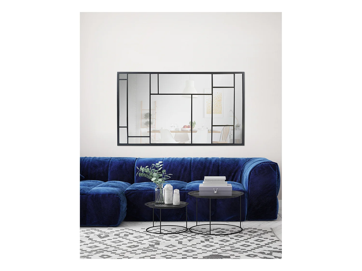 Grand miroir artiste noir 80x140cm