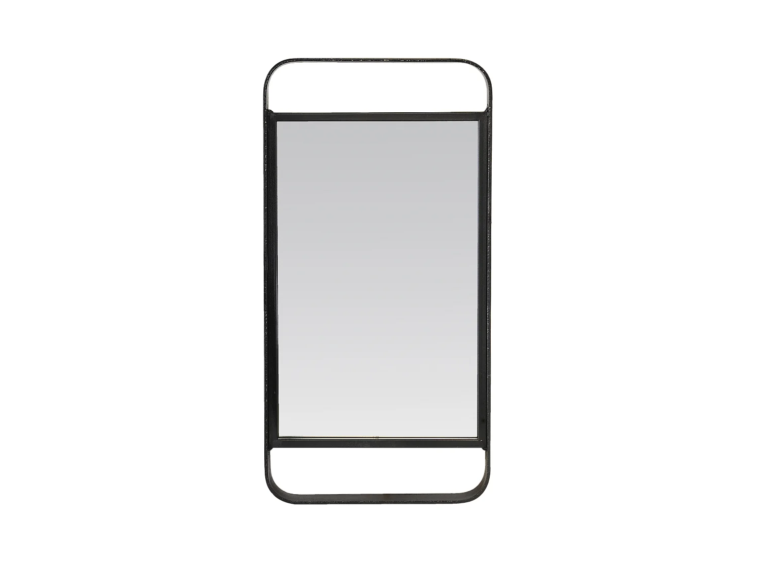 Miroir rectangulaire ajouré métal noir 25x50cm