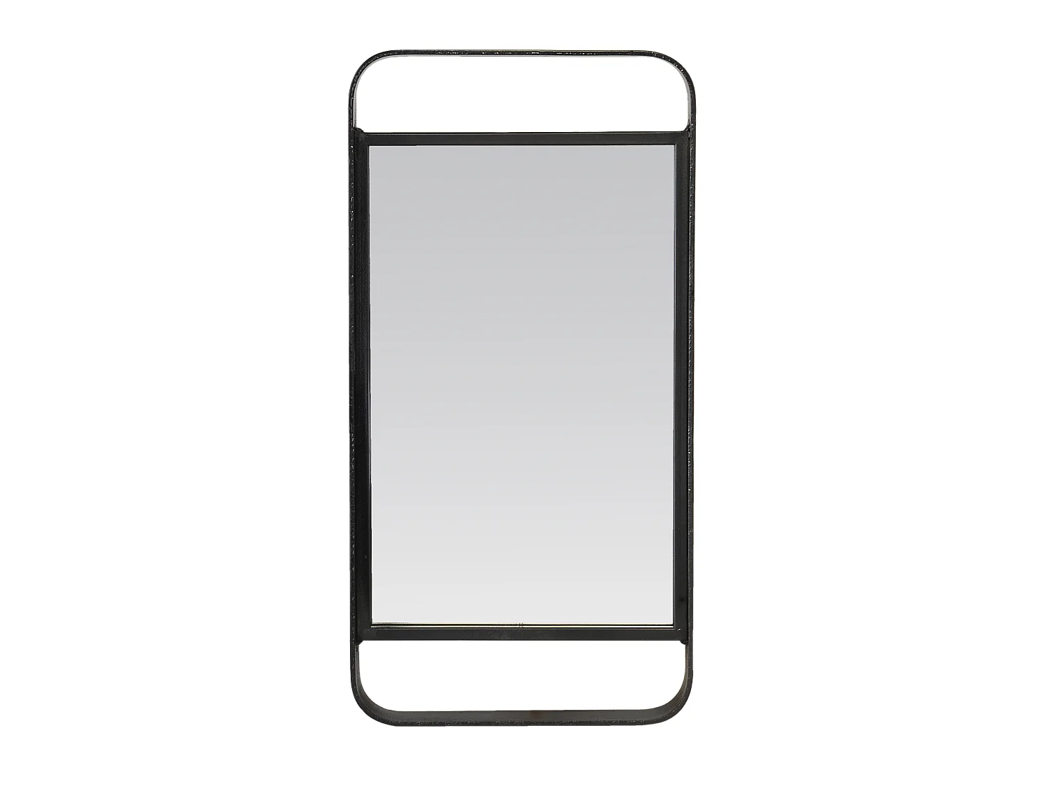 Miroir rectangulaire ajouré métal noir 25x50cm