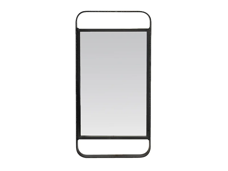 Miroir rectangulaire ajouré métal noir 25x50cm