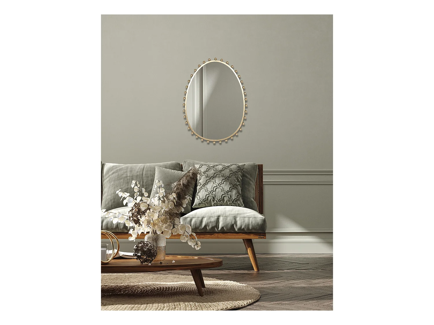 Miroir métal doré 46x61cm