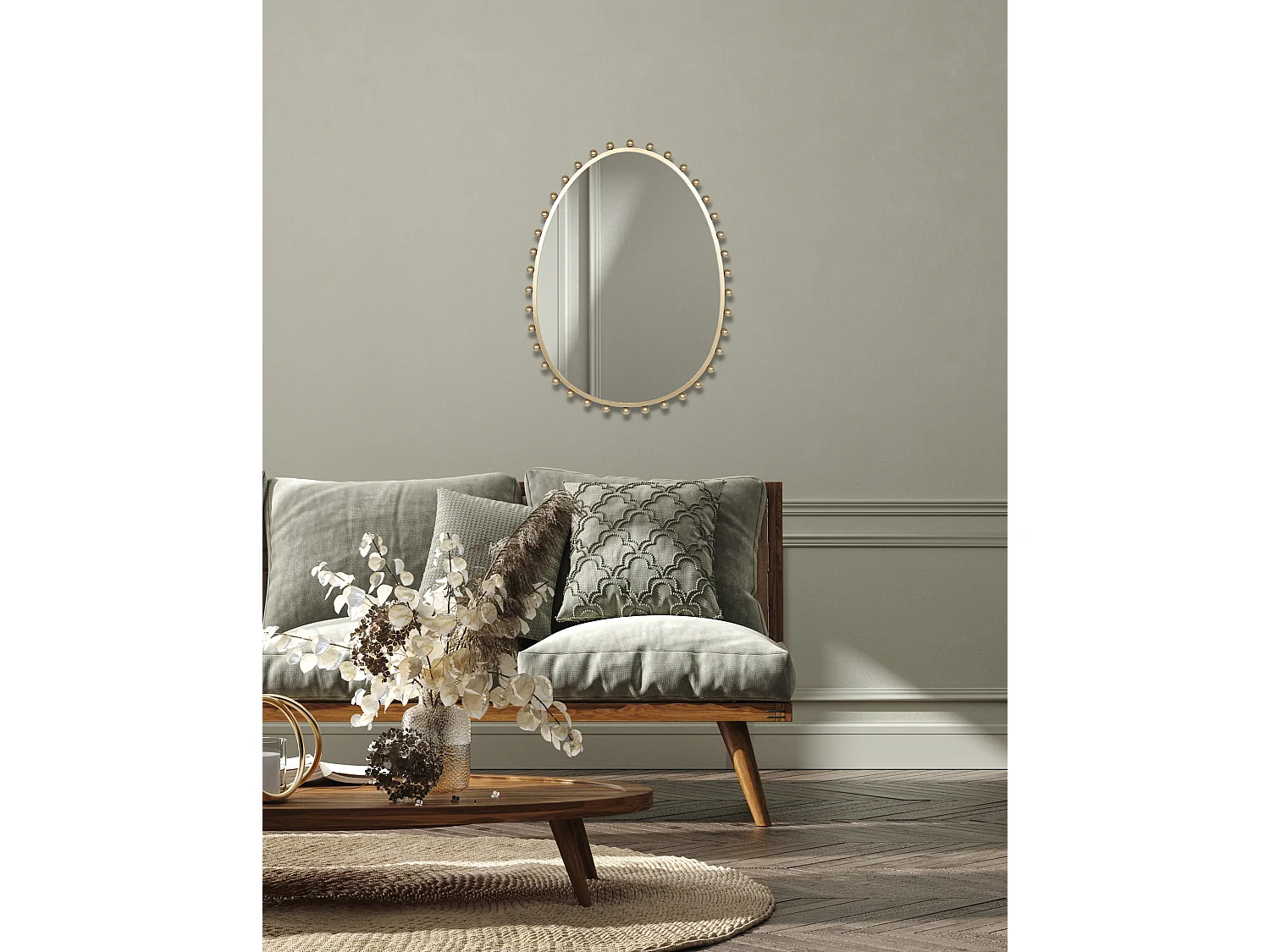 Miroir métal doré 46x61cm