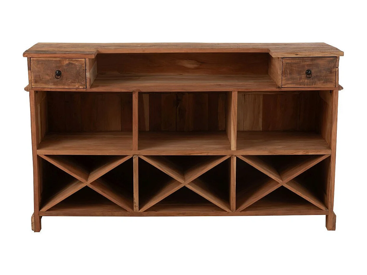 Bar 2 Tiroir en Bois "Hollywood" 180cm Naturel