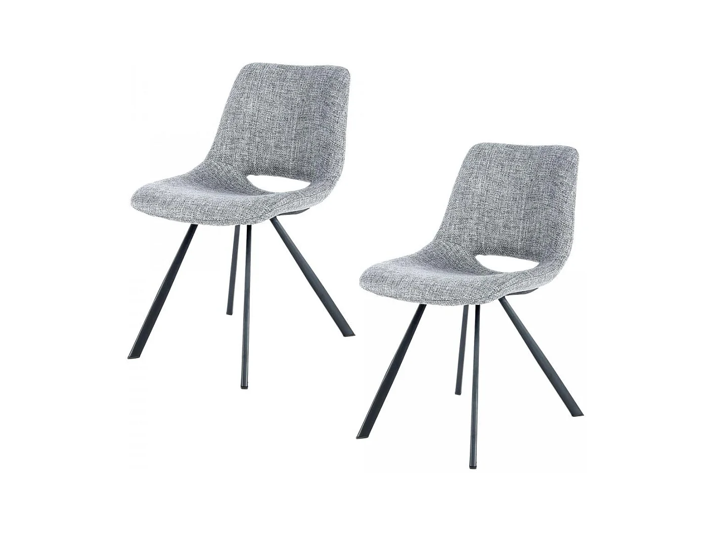 Chaise semi artisanal LOT DE 2 ARE 57x47,5x77 gris