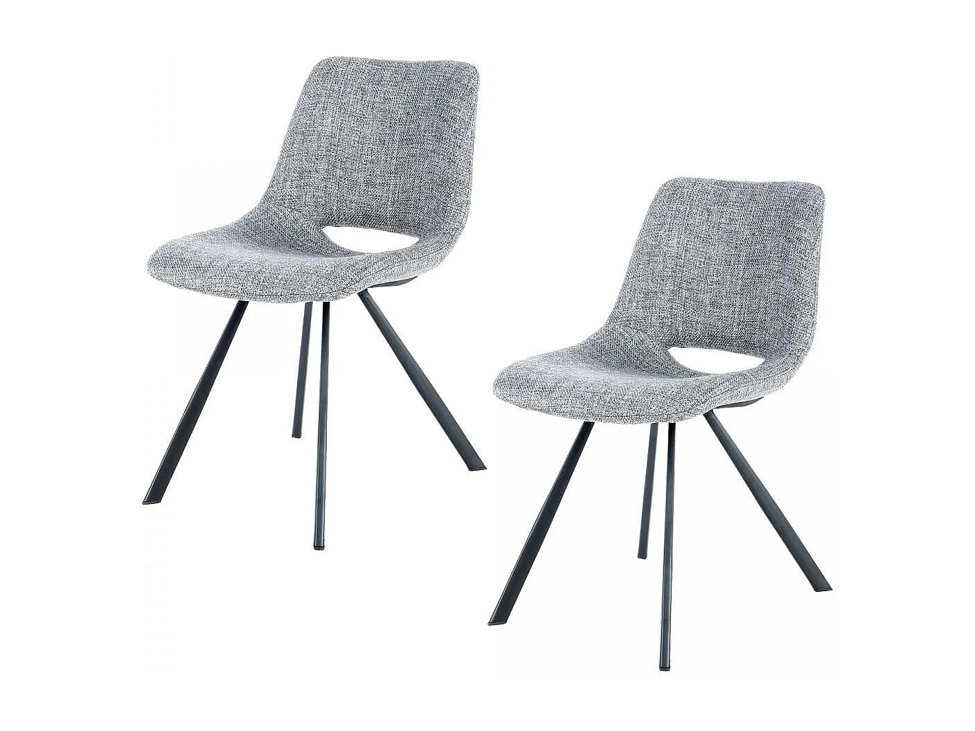 Chaise semi artisanal LOT DE 2 ARE 57x47,5x77 gris