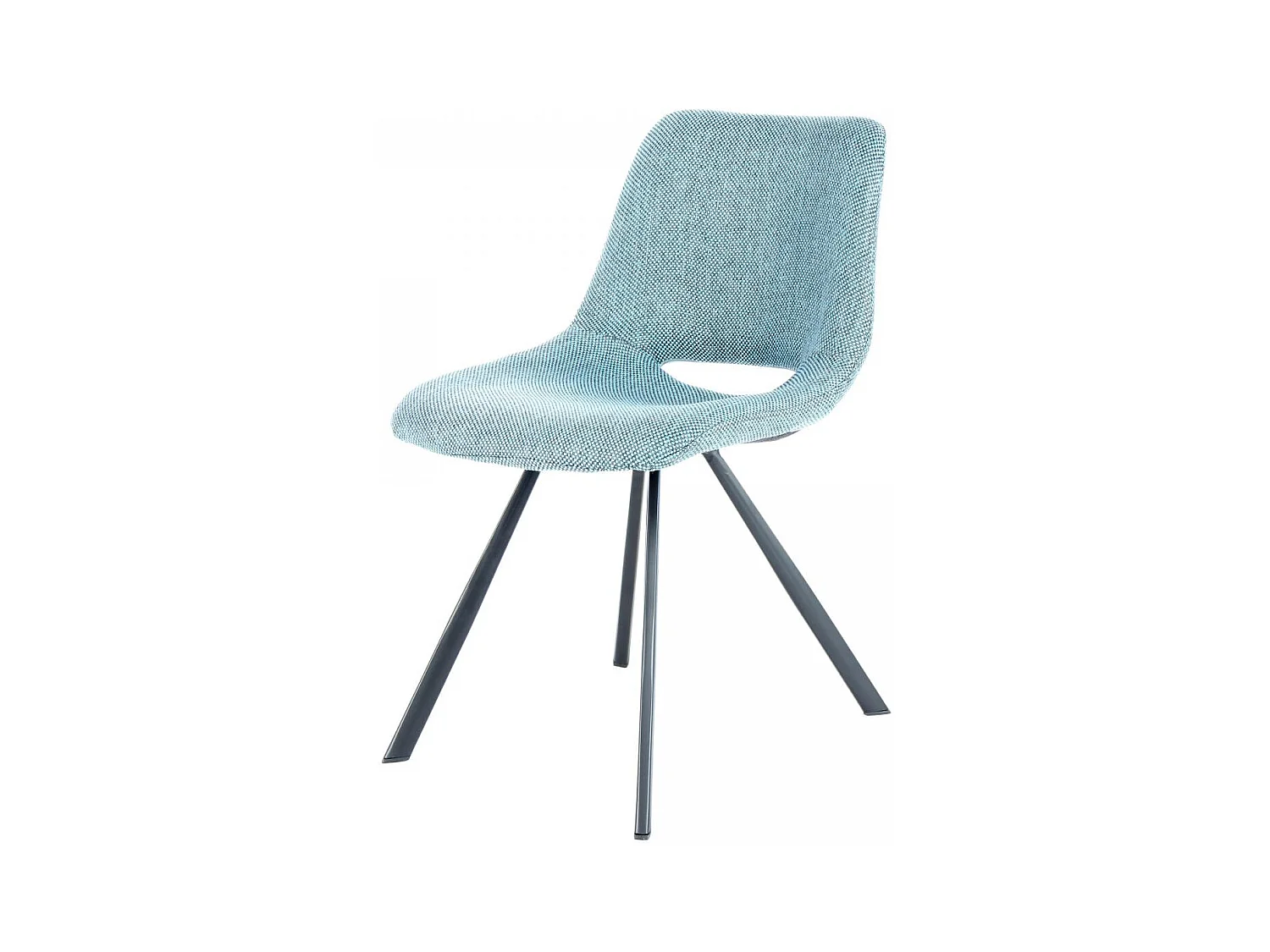 Chaise semi artisanal en lin LOT DE 2 ARE 57x47,5x77 bleu
