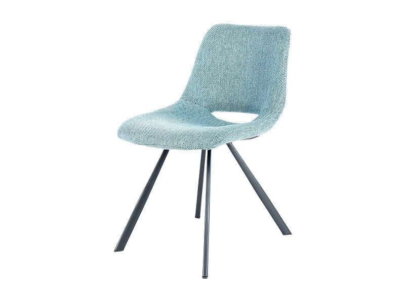 Chaise semi artisanal en lin LOT DE 2 ARE 57x47,5x77 bleu