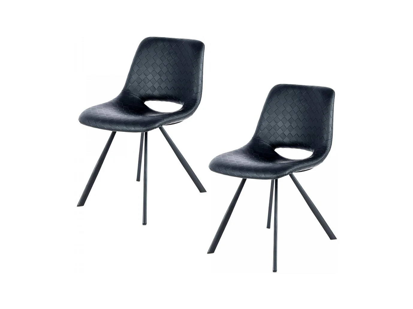 Chaise semi artisanal LOT DE 2 ARE 57x47,5x77 noir