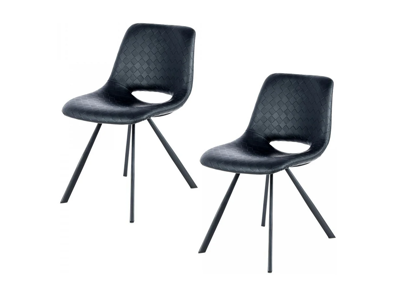 Chaise semi artisanal LOT DE 2 ARE 57x47,5x77 noir