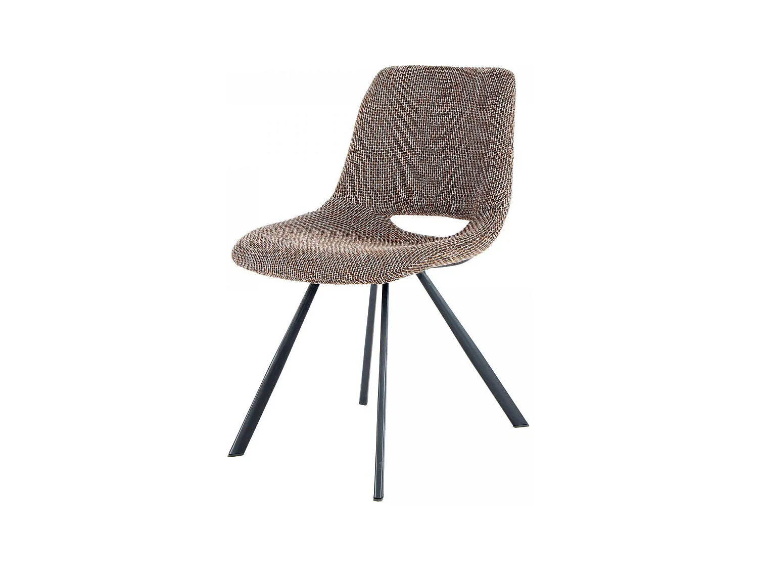 Chaise semi artisanal en lin LOT DE 2 ARE 57x47,5x77 brun