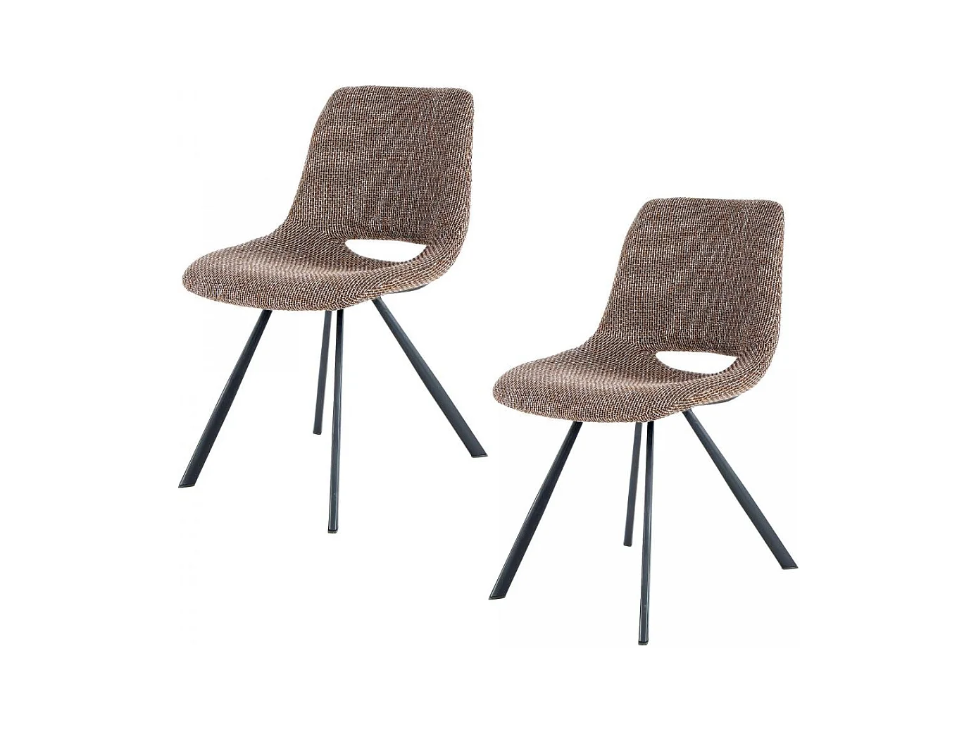 Chaise semi artisanal en lin LOT DE 2 ARE 57x47,5x77 brun