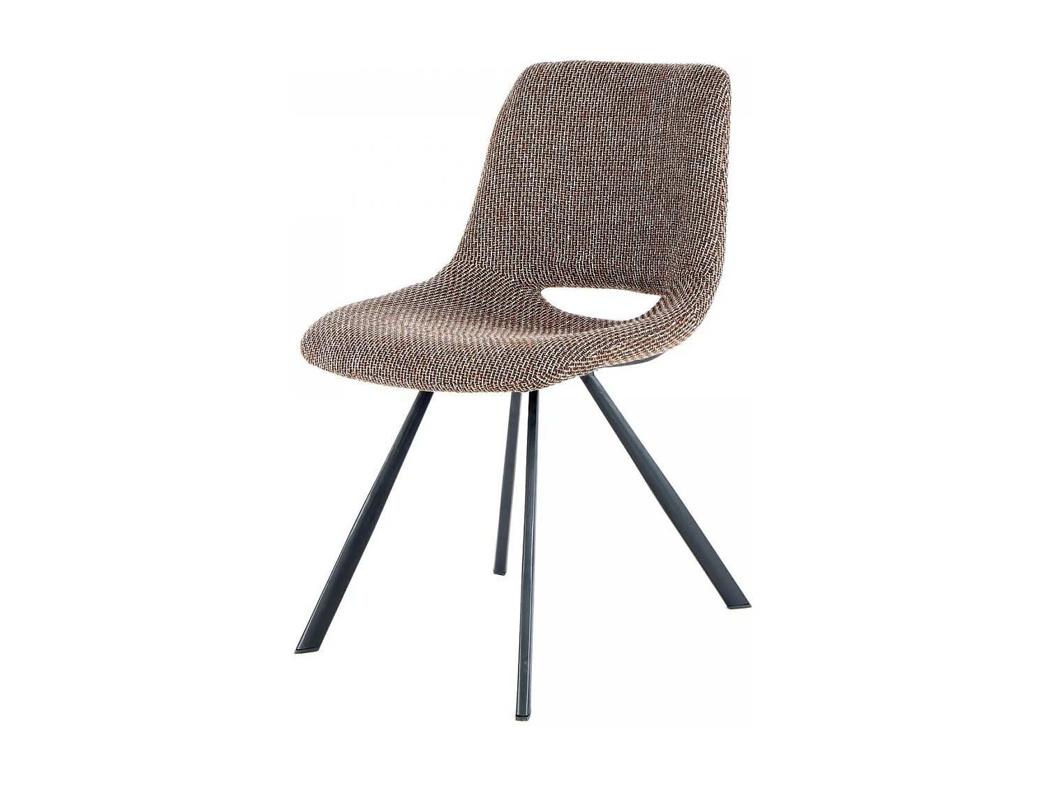 Chaise semi artisanal en lin LOT DE 2 ARE 57x47,5x77 brun