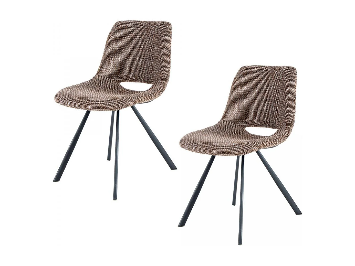 Chaise semi artisanal en lin LOT DE 2 ARE 57x47,5x77 brun