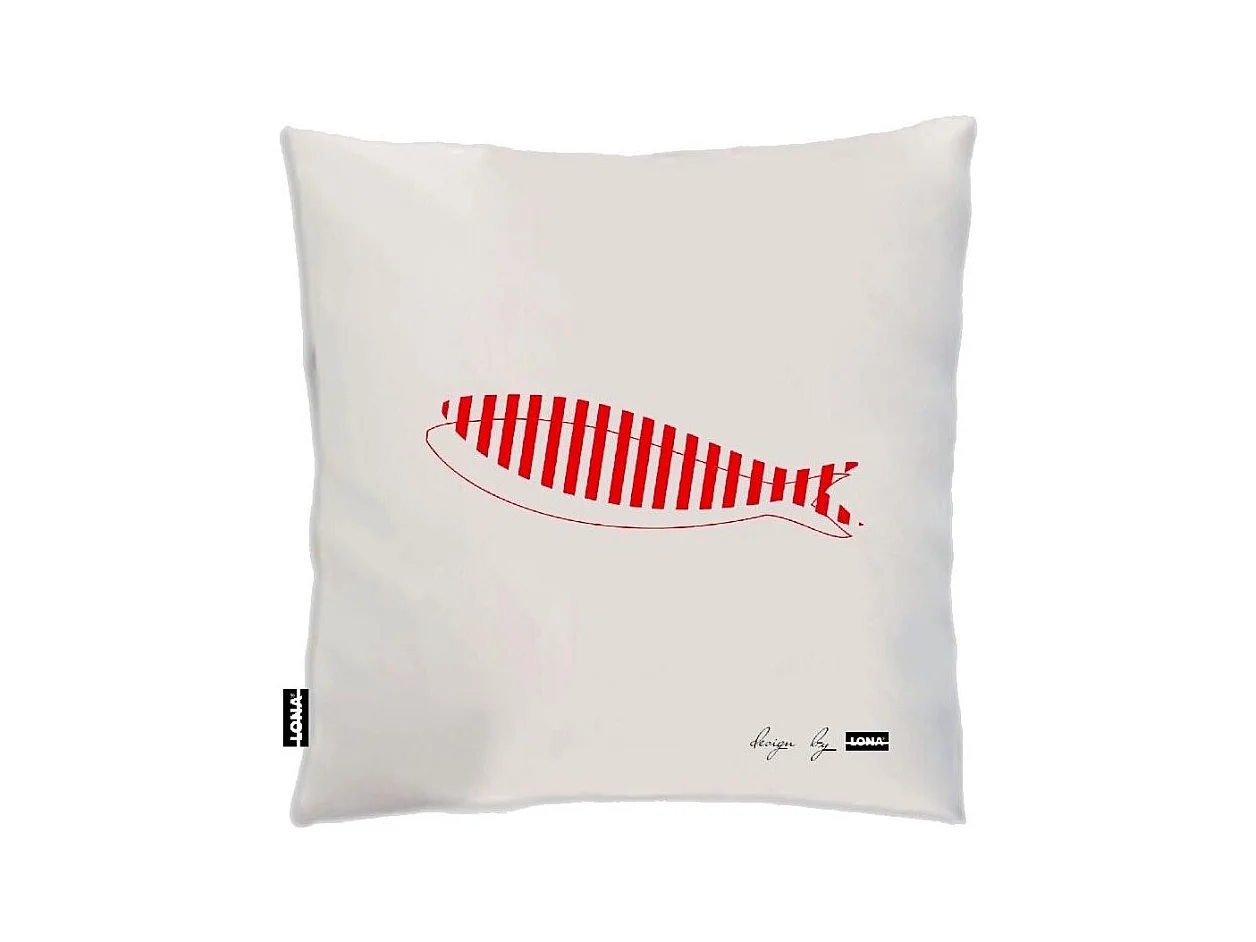 Coussin 100% coton 50 cm Poisson Poisson rouge