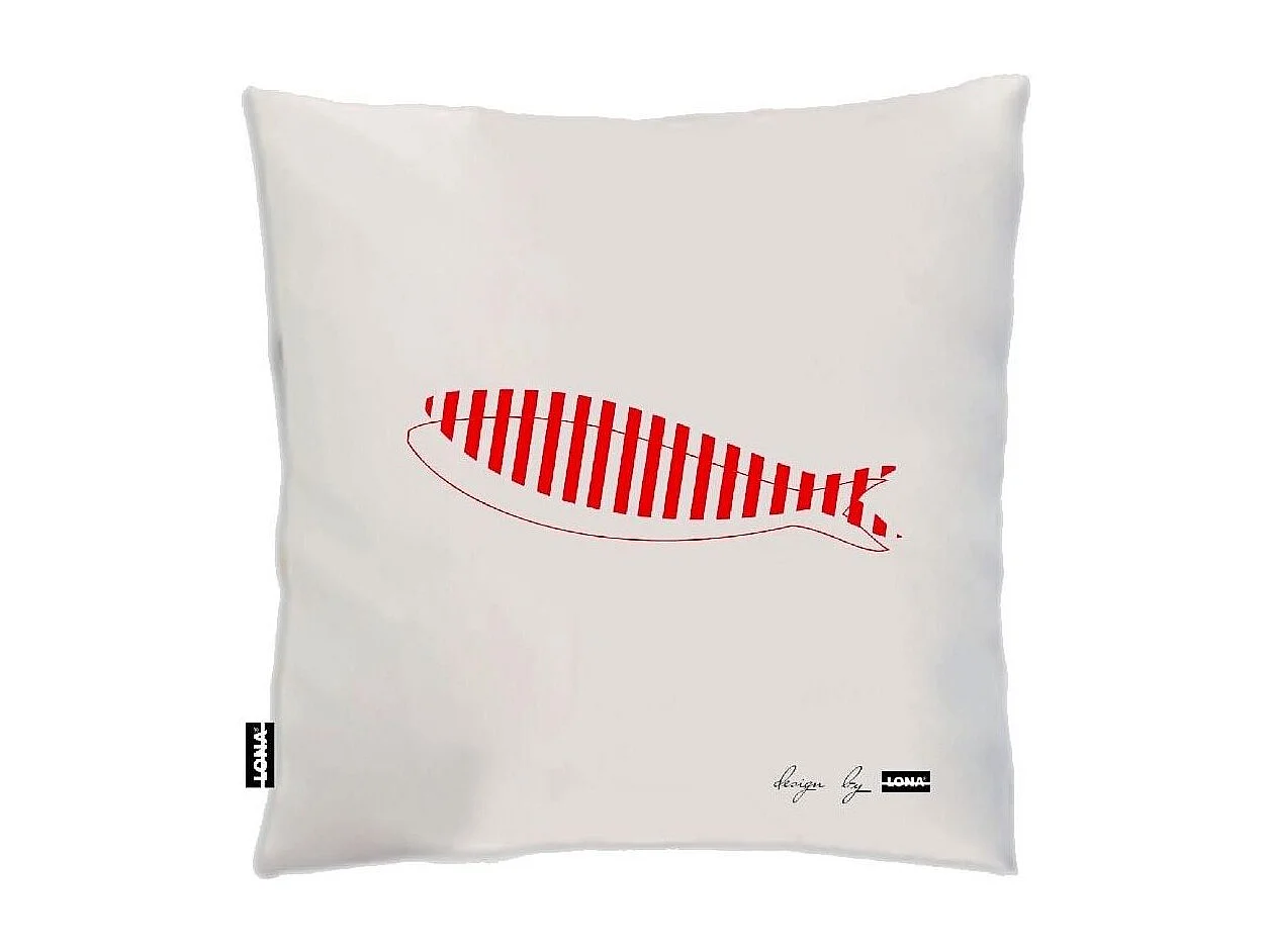 Coussin 100% coton 50 cm Poisson Poisson rouge