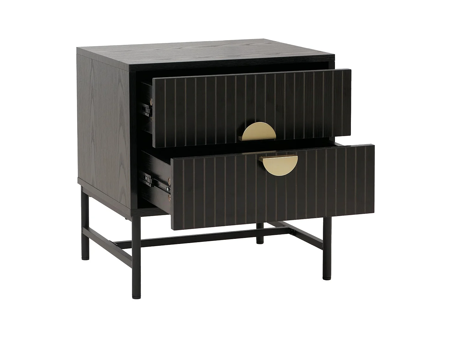 Szafka nocna MCW-O39,  wygląd drewna, czarny