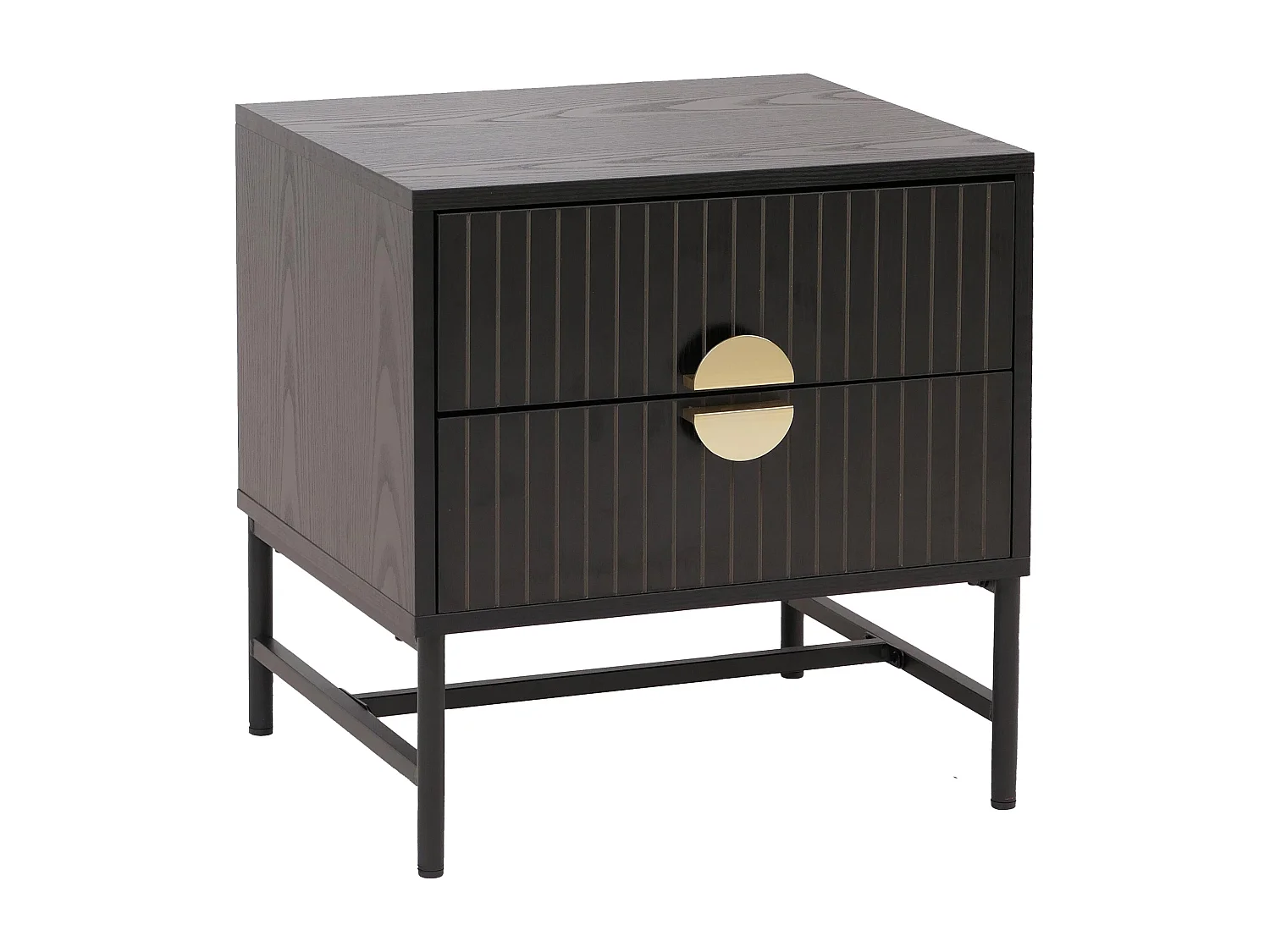 Table de chevet MCW-O39,  aspect bois noir