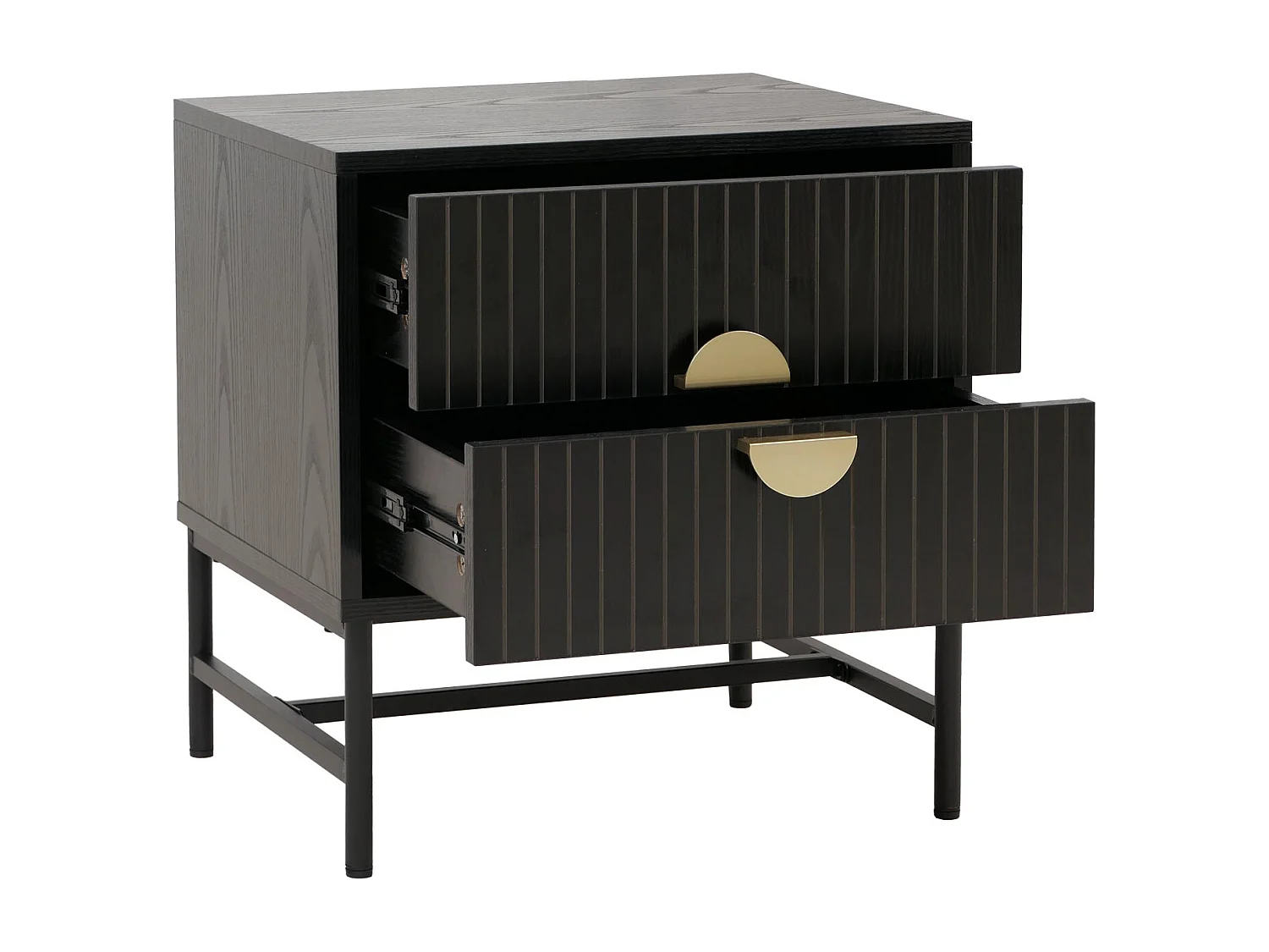 Table de chevet MCW-O39,  aspect bois noir