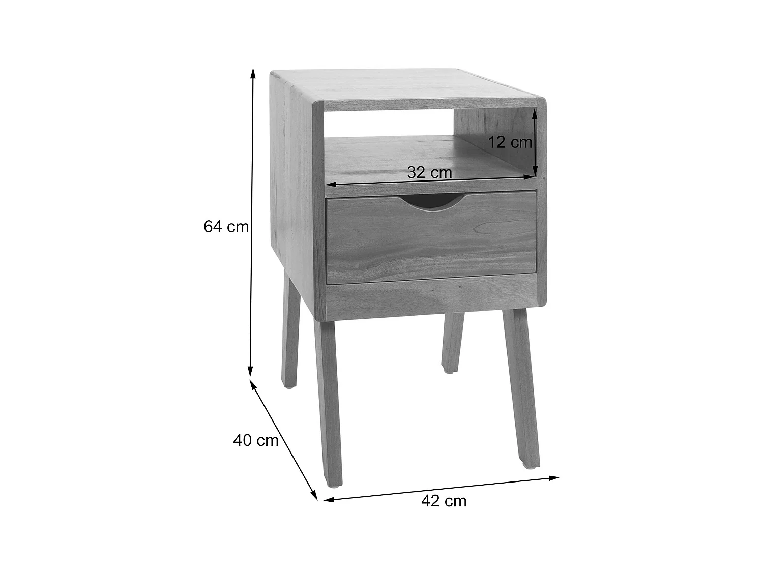Nachtkastje MCW-P16,  naturelkleurig