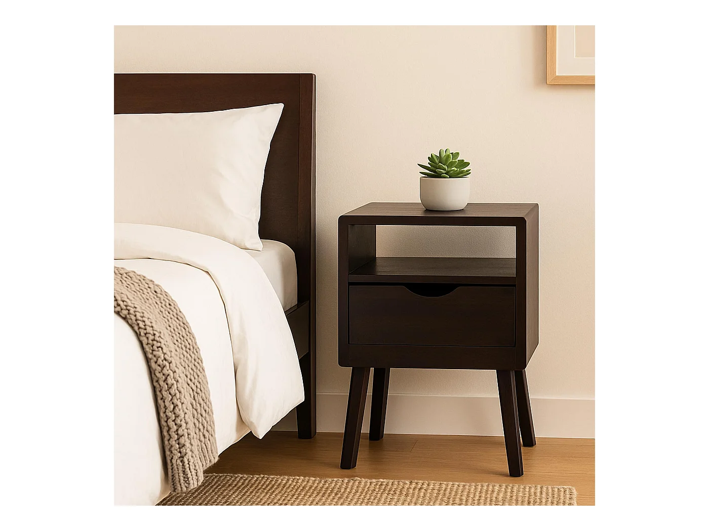 Szafka nocna MCW-P16,  ciemnobrązowa