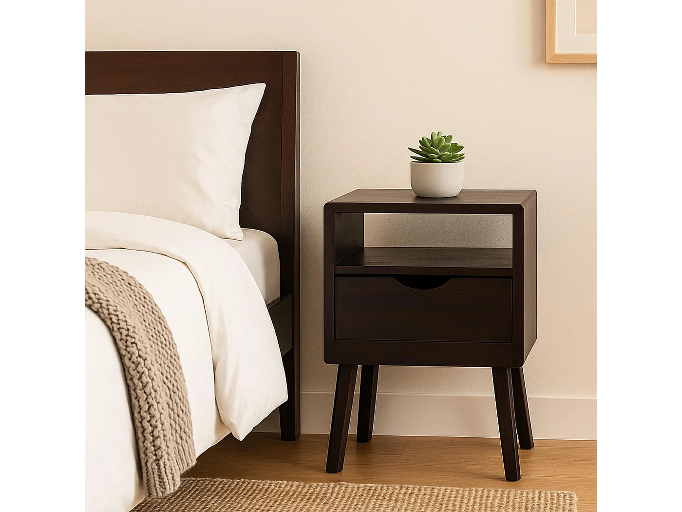 Szafka nocna MCW-P16,  ciemnobrązowa