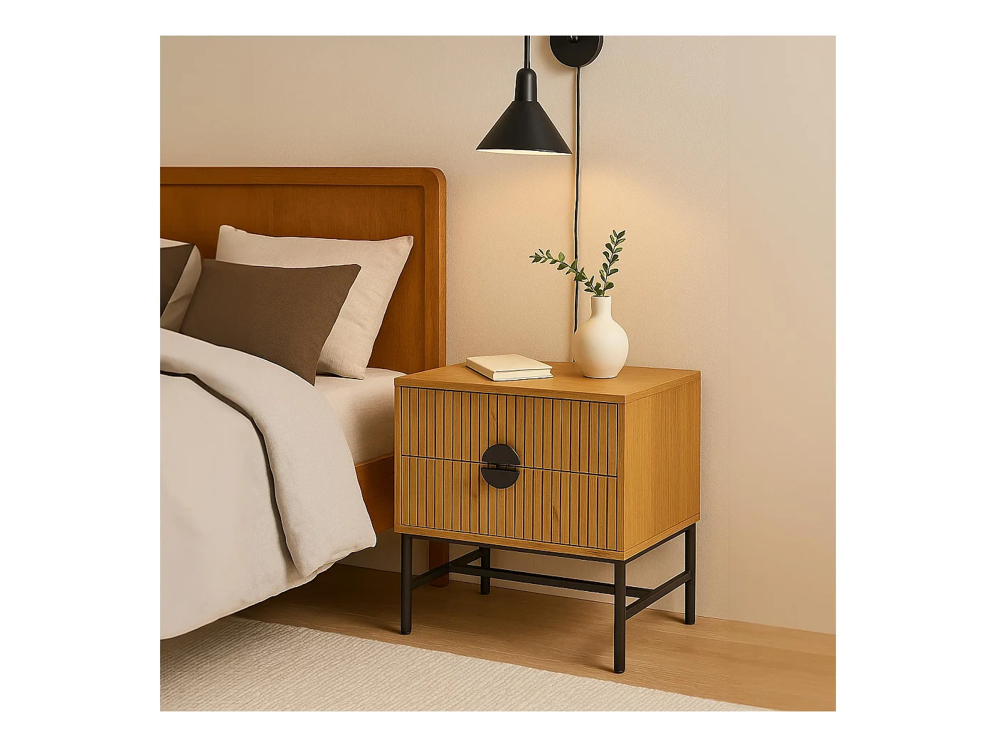 Szafka nocna MCW-O39,  naturalny