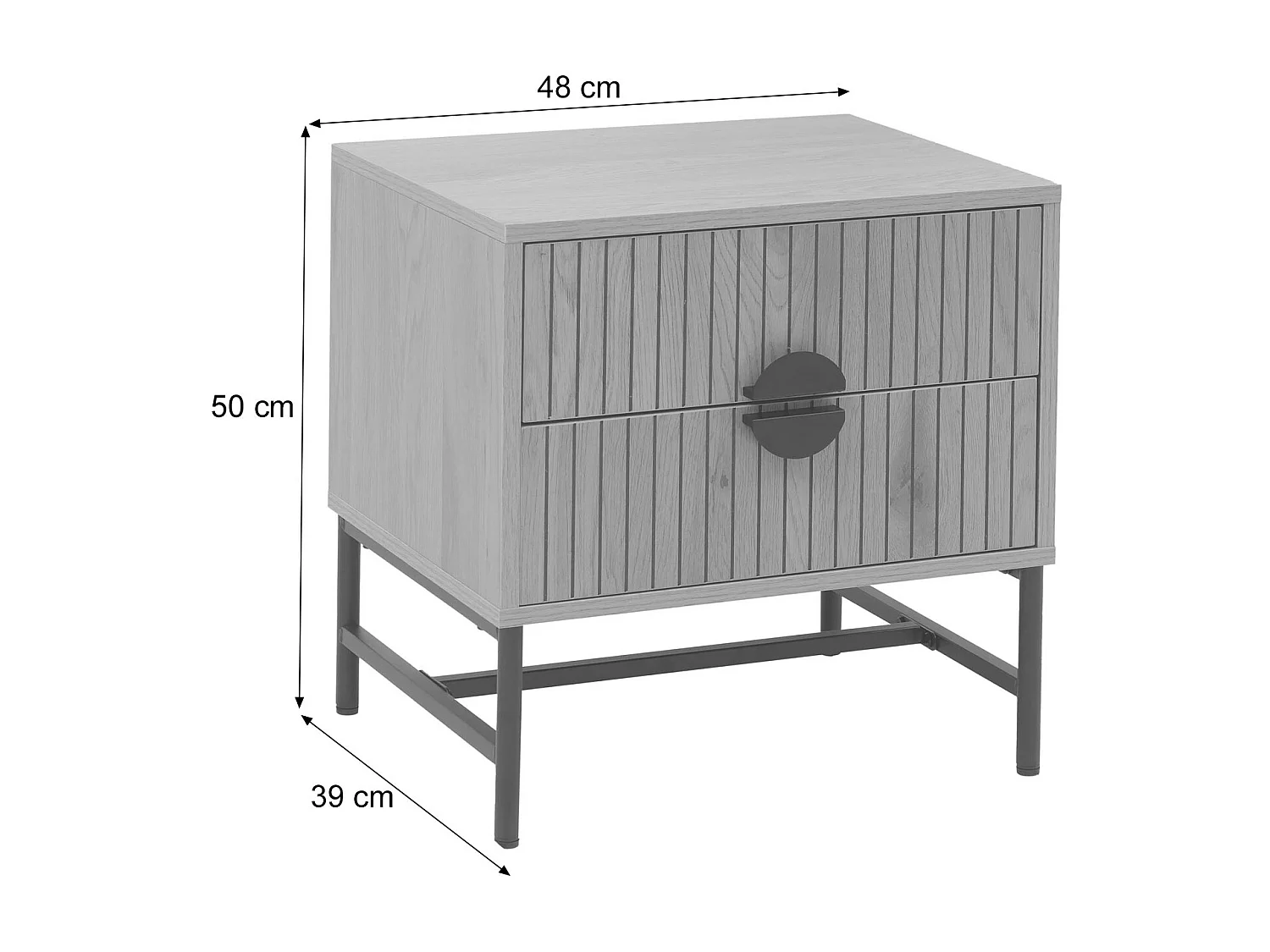 Table de chevet MCW-O39,  naturel