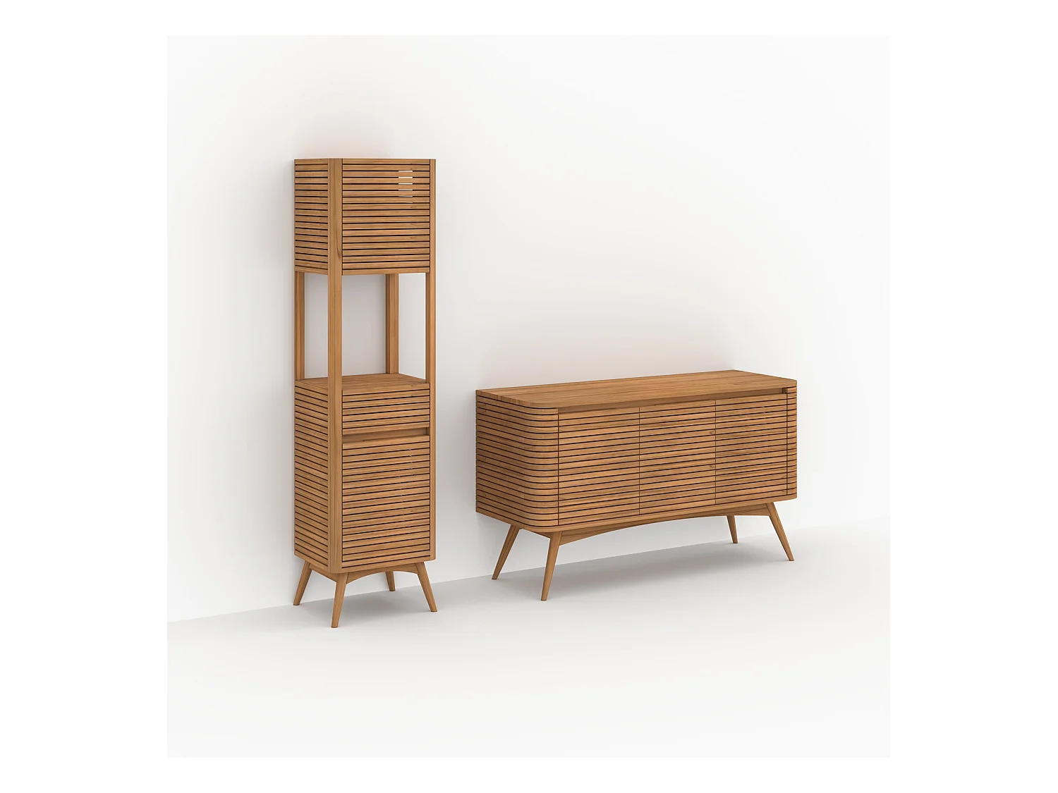 Conjunto de baño de madera de teca 140 cm - Auguste