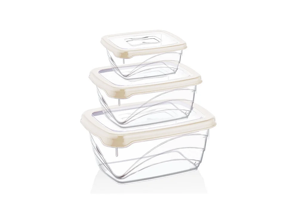 Herzberg HG-L771 : Coffret 3 pièces Extra Deep Bio Saver Ivoire