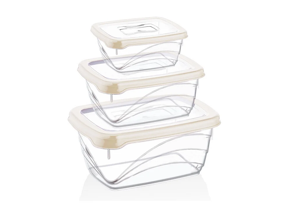 Herzberg HG-L771 : Coffret 3 pièces Extra Deep Bio Saver Ivoire