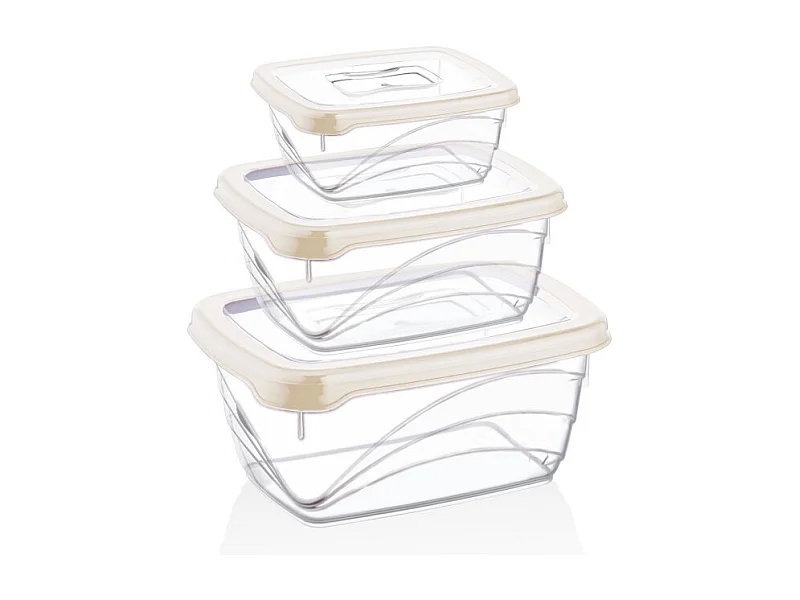 Set van 3 opbergdozen Herzberg HGL771-IVO