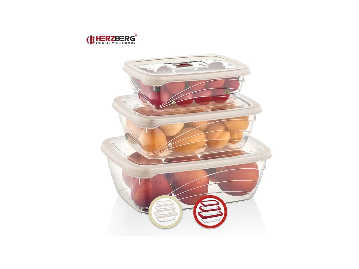 Herzberg HG-L764 : Coffret 3 pièces Bio Saver Rouge