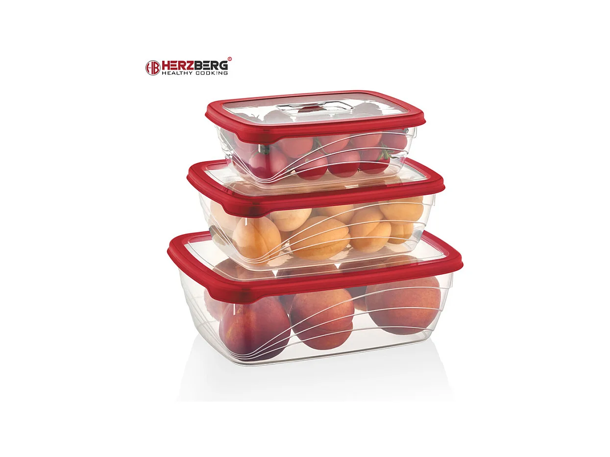 Herzberg HG-L764 : Coffret 3 pièces Bio Saver Rouge