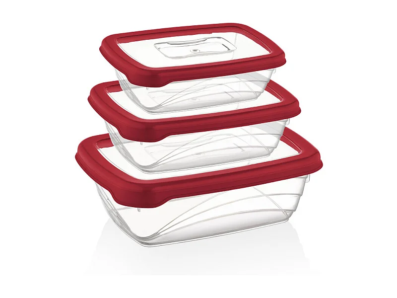 Set van 3 opbergdozen Bio Saver Rood